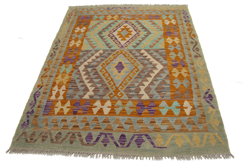 147x105 CM Autentio kilim originale fatto a mano Stile classico Facile da pulire