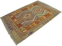 Lade das Bild in den Galerie-Viewer, 147x105 CM Autentio kilim originale fatto a mano Stile classico Facile da pulire
