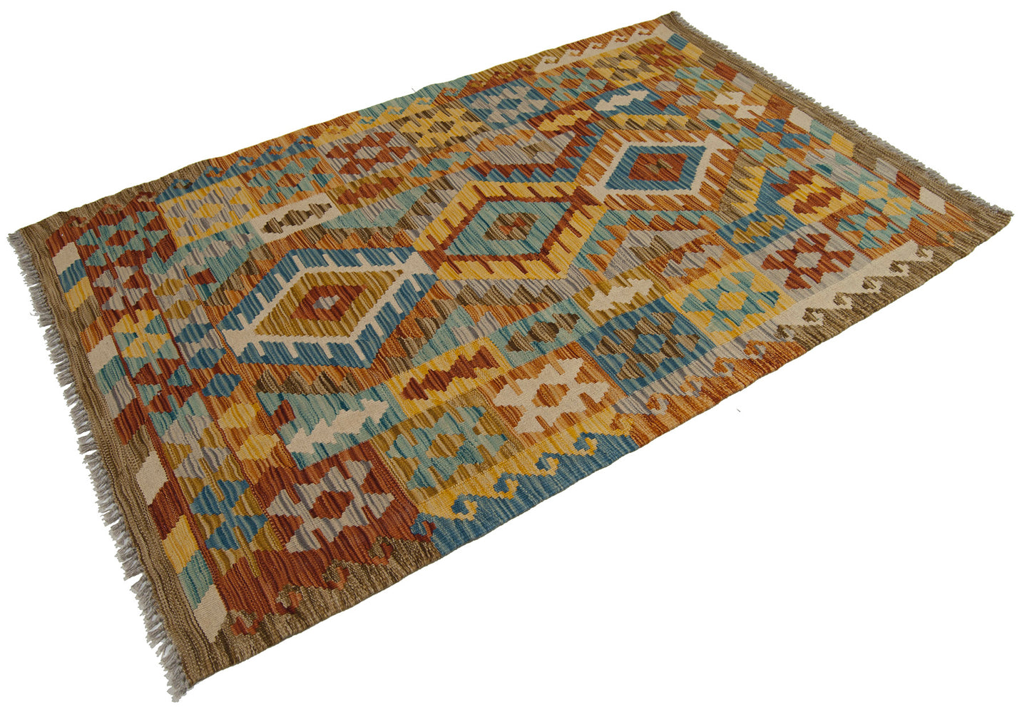 156x103 CM Autentio kilim originale fatto a mano Stile classico Facile da pulire