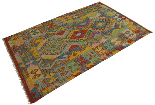155x100 CM Autentio kilim originale fatto a mano Stile classico Facile da pulire