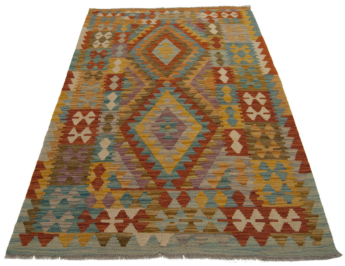 163x102 CM Autentio kilim originale fatto a mano Stile classico Facile da pulire
