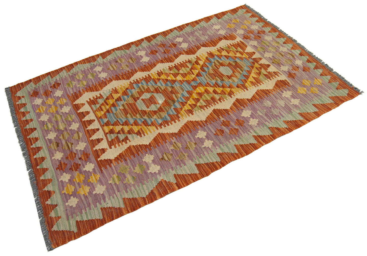 128x82 CM Autentio kilim originale fatto a mano Stile classico Facile da pulire