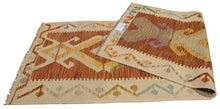 Carica l'immagine nel visualizzatore di Gallery, 200x77 CM Autentio kilim originale fatto a mano Stile classico Facile da pulire
