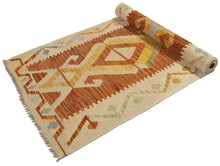 Carica l'immagine nel visualizzatore di Gallery, 200x77 CM Autentio kilim originale fatto a mano Stile classico Facile da pulire
