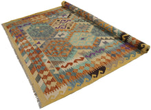 Carica l'immagine nel visualizzatore di Gallery, 198x155 CM Autentio kilim originale fatto a mano Stile classico Facile da pulire
