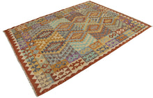 Load image into Gallery viewer, 205x155 CM Autentio kilim originale fatto a mano Stile classico Facile da pulire

