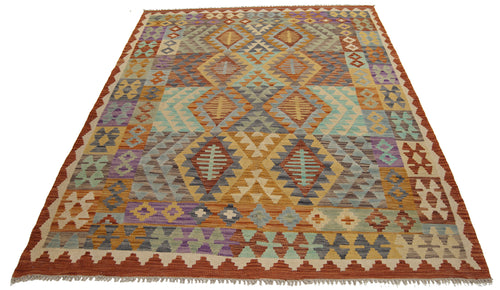 205x155 CM Autentio kilim originale fatto a mano Stile classico Facile da pulire
