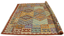 Carica l'immagine nel visualizzatore di Gallery, 205x155 CM Autentio kilim originale fatto a mano Stile classico Facile da pulire
