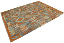 Load image into Gallery viewer, 200x155 CM Autentio kilim originale fatto a mano Stile classico Facile da pulire
