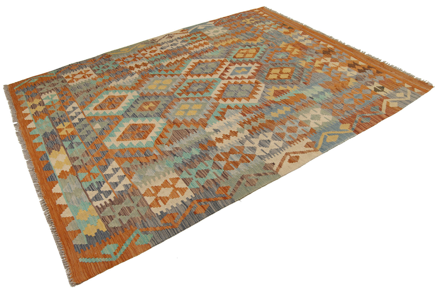 200x155 CM Autentio kilim originale fatto a mano Stile classico Facile da pulire