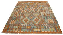 Carica l'immagine nel visualizzatore di Gallery, 200x155 CM Autentio kilim originale fatto a mano Stile classico Facile da pulire
