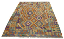 Carica l'immagine nel visualizzatore di Gallery, Autentio kilim originale fatto a mano Stile classico Facile da pulire 200x157 CM 
