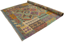 Load image into Gallery viewer, 196x152 CM Autentio kilim originale fatto a mano Stile classico Facile da pulire

