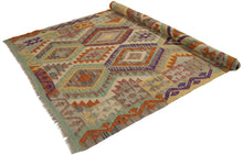 Carica l'immagine nel visualizzatore di Gallery, 210x140 CM Autentio kilim originale fatto a mano Stile classico Facile da pulire
