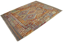 Load image into Gallery viewer, 195x152 CM Autentio kilim originale fatto a mano Stile classico Facile da pulire
