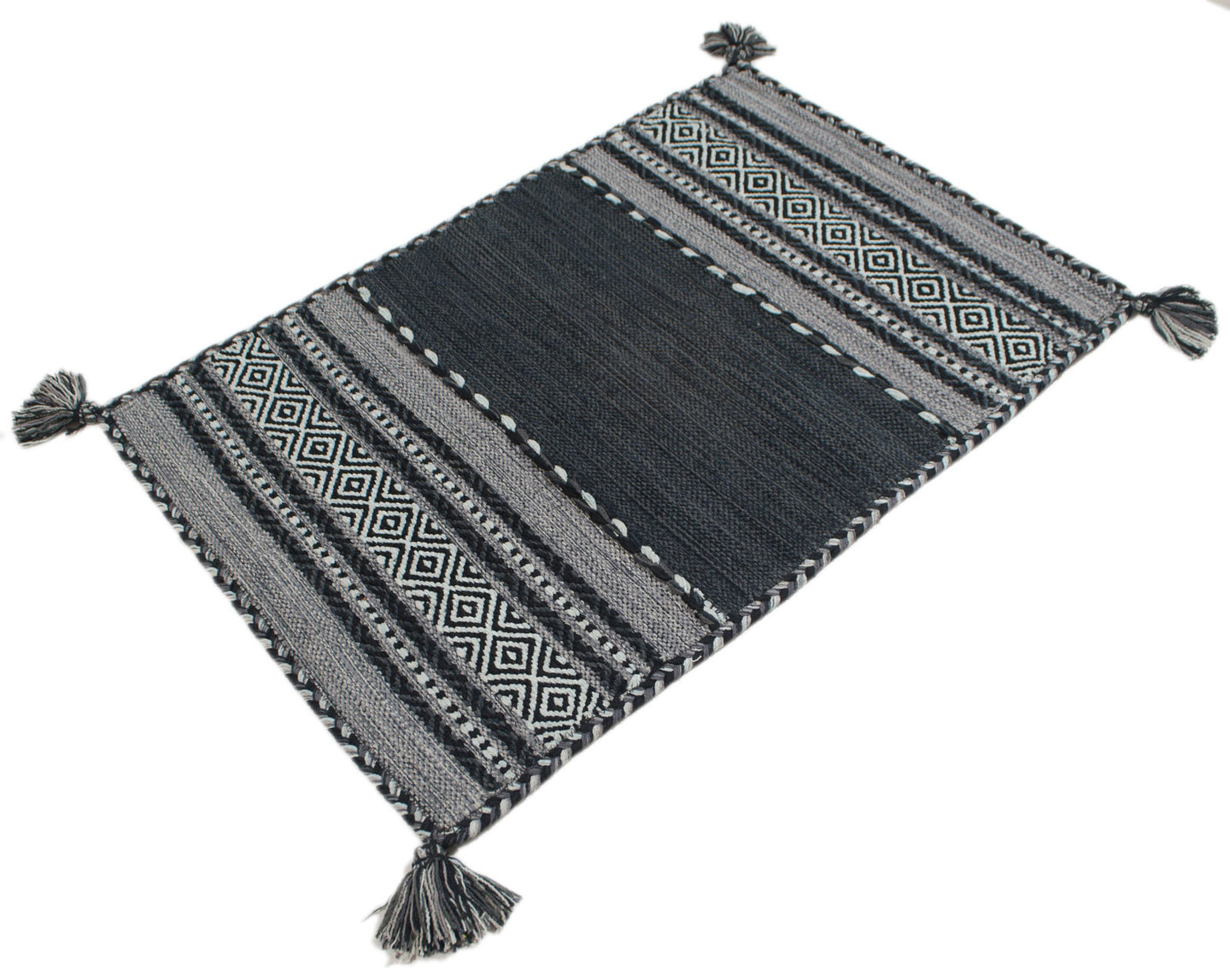 Kilim Lory tribal 100% Cotone, indiano, fatto a mano 170x120 cm