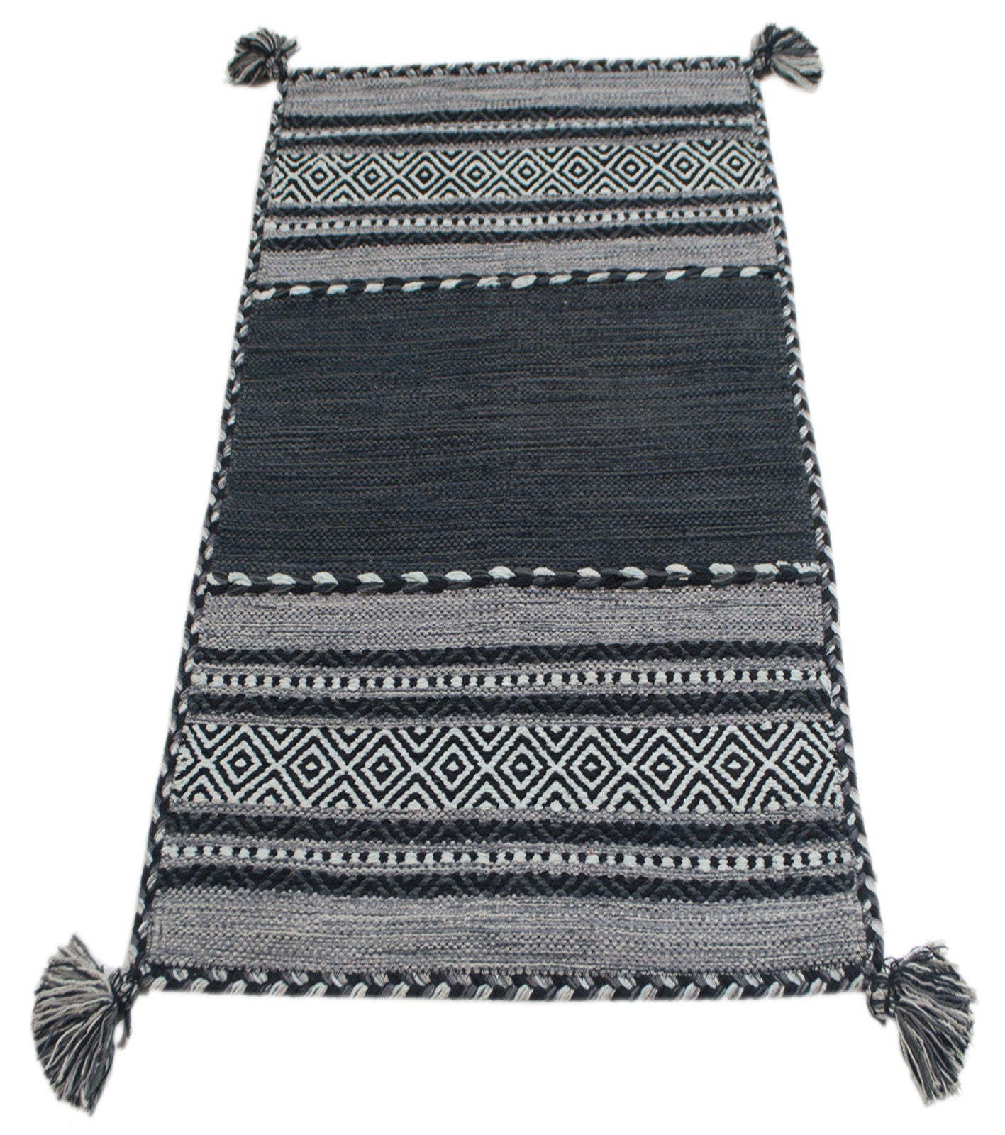 Kilim Lory tribal 100% Cotone, indiano, fatto a mano 150x90 cm Lavabile in Lavatrice