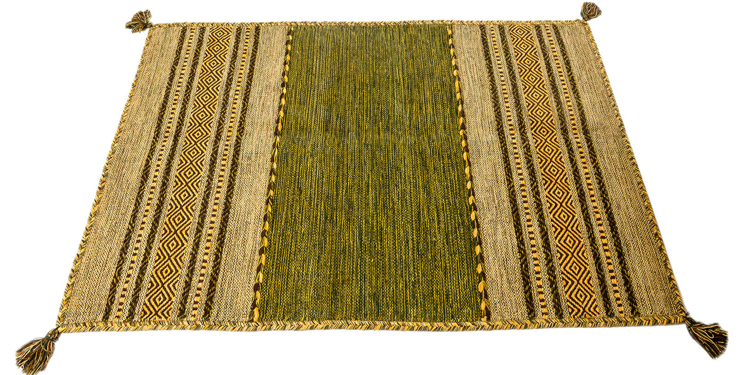 Kilim Lory tribal 100% Cotone, indiano, fatto a mano 170x120 cm