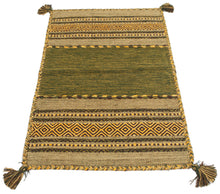 Lade das Bild in den Galerie-Viewer, Kilim Lory tribal 100% Cotone, indiano, fatto a mano 240x60 cm Lavabile in Lavatrice
