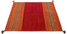 Load image into Gallery viewer, Kilim Lory tribal 100% Cotone, indiano, fatto a mano 150x90 cm Lavabile in LAVATRICE
