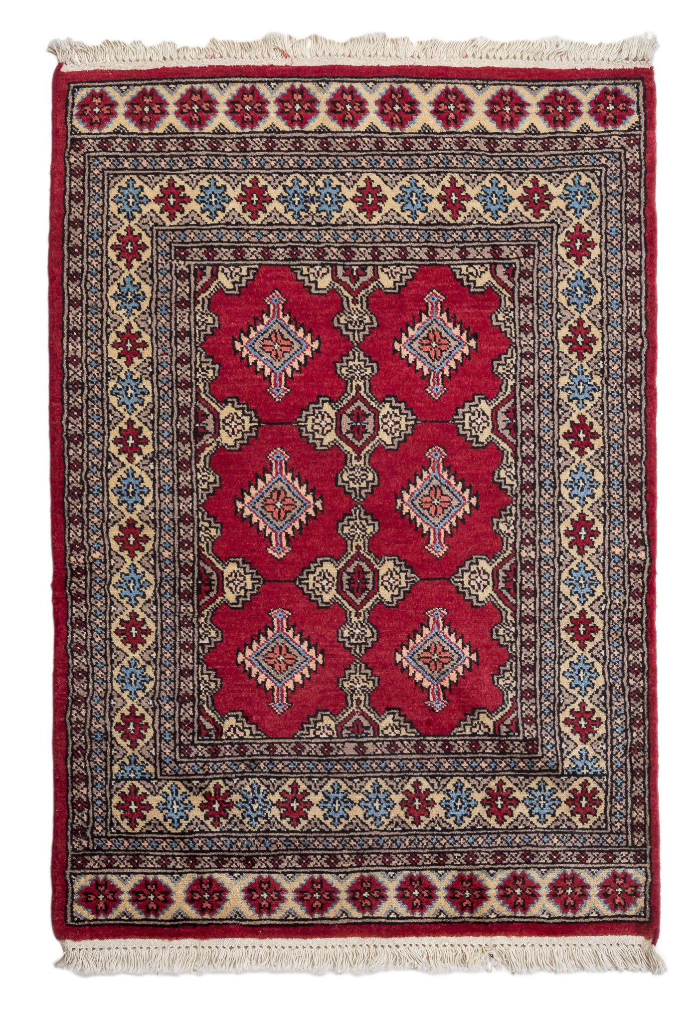 Tappeto Autentico Originale Annodato a Mano Lana Kashmir Pakistan 121x85 CM