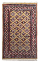 Load image into Gallery viewer, 126x78 CM Tappeto Autentico Originale Annodato a Mano Lana Kashmir Pakistan
