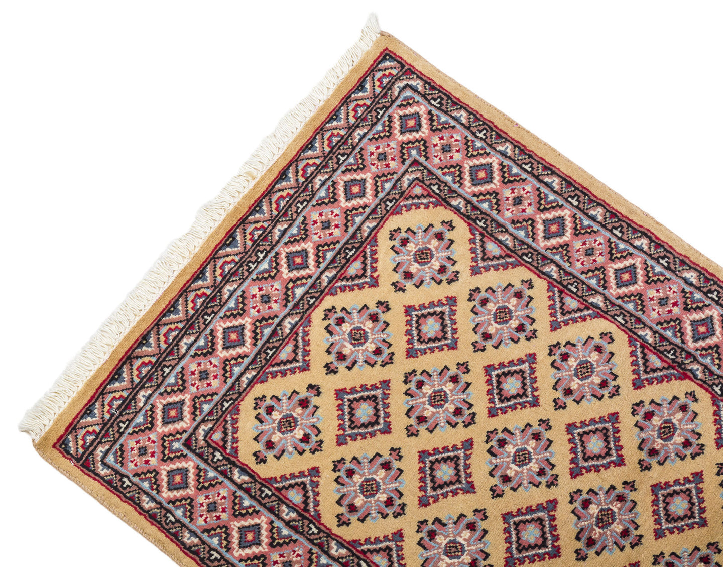 126x78 CM Tappeto Autentico Originale Annodato a Mano Lana Kashmir Pakistan