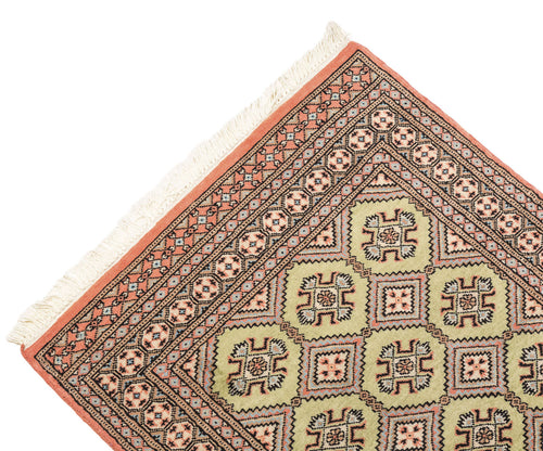 160x92 CM Tappeto Autentico Originale Annodato a Mano Lana Kashmir Pakistan