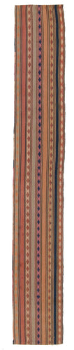 190x28 CM Antico Kilim Autentico Originale Fatto a Mano Facile da Pulire Stile Tribali - Reversibile