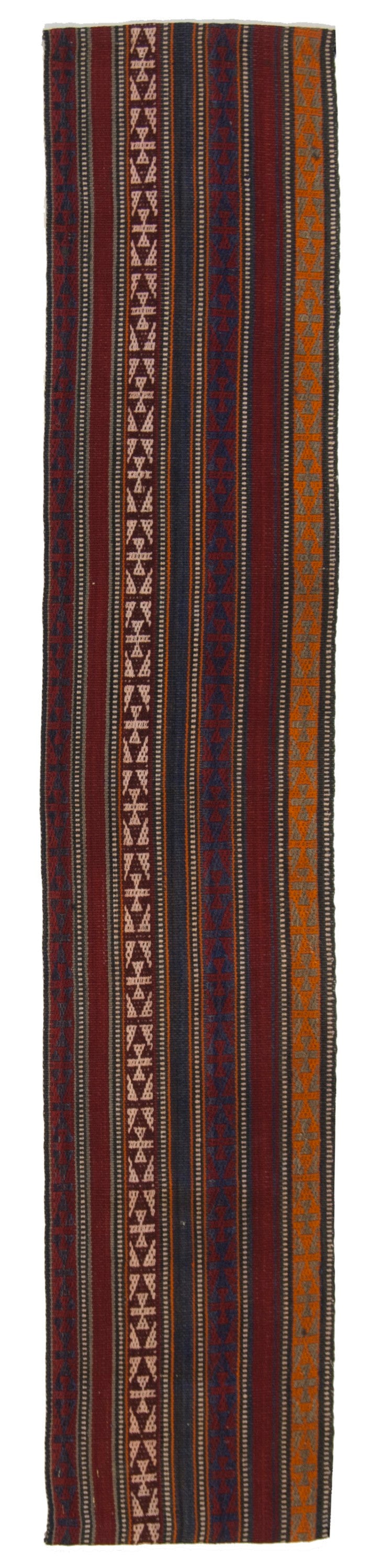 160x30 CM Antico Kilim Autentico Originale Fatto a Mano Facile da Pulire Stile Tribali - Reversibile