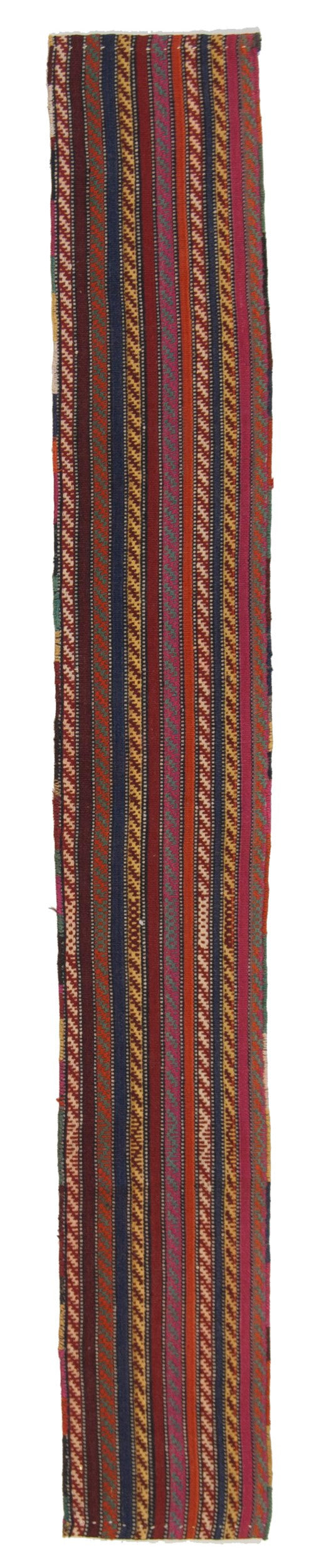 157x27 CM Antico Kilim Autentico Originale Fatto a Mano Facile da Pulire Stile Tribali - Reversibile