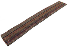 Carica l'immagine nel visualizzatore di Gallery, 175x27 CM Antico Kilim Autentico Originale Fatto a Mano Facile da Pulire Stile Tribali - Reversibile
