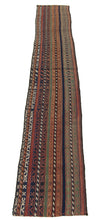 Carica l'immagine nel visualizzatore di Gallery, 175x27 CM Antico Kilim Autentico Originale Fatto a Mano Facile da Pulire Stile Tribali - Reversibile
