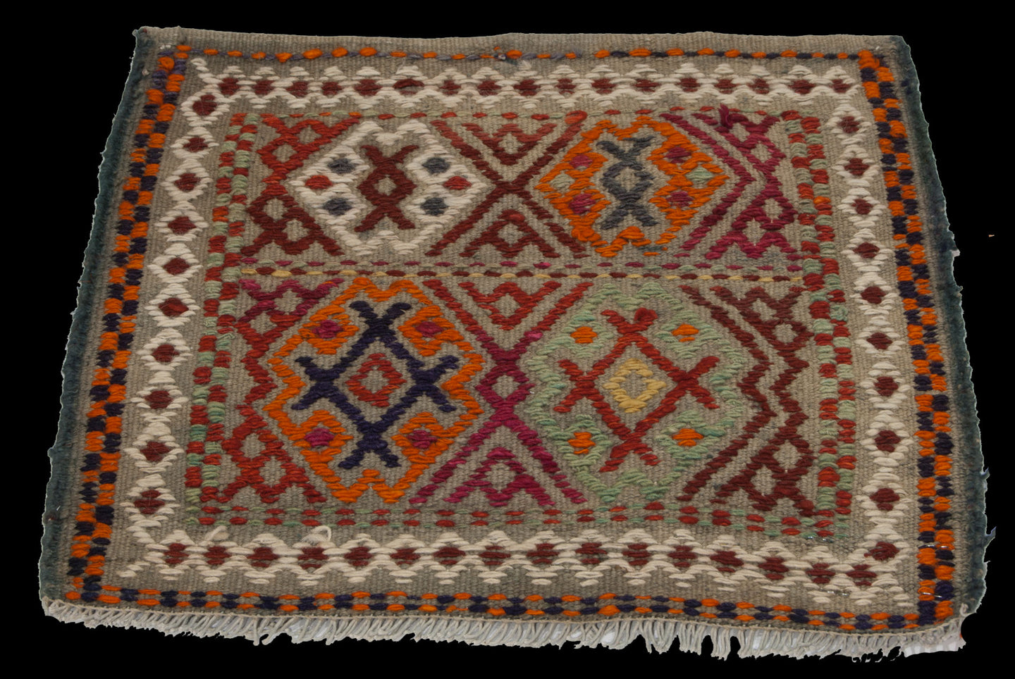 Authentic original hand knotted Kilim / kelem / Cicim 50x45 CM