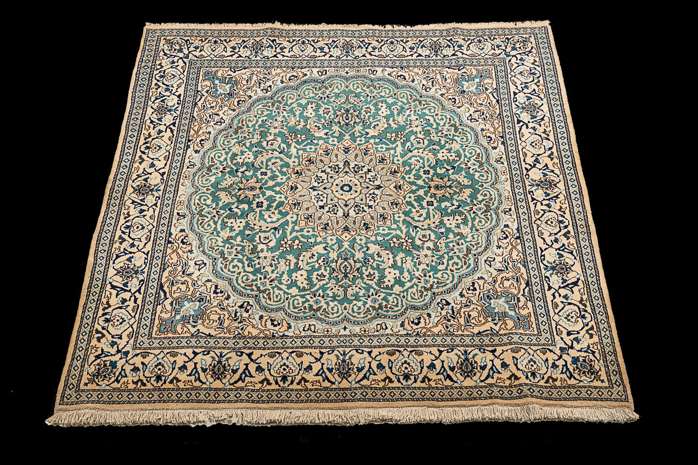 210x195 CM Authentic original hand knotted carpet 