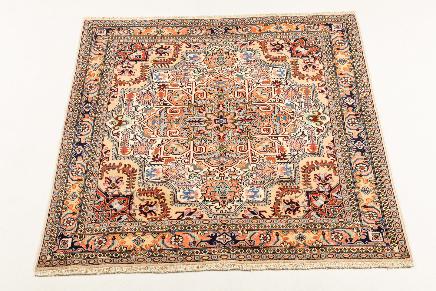 Authentic original hand knotted carpet 202x196 CM