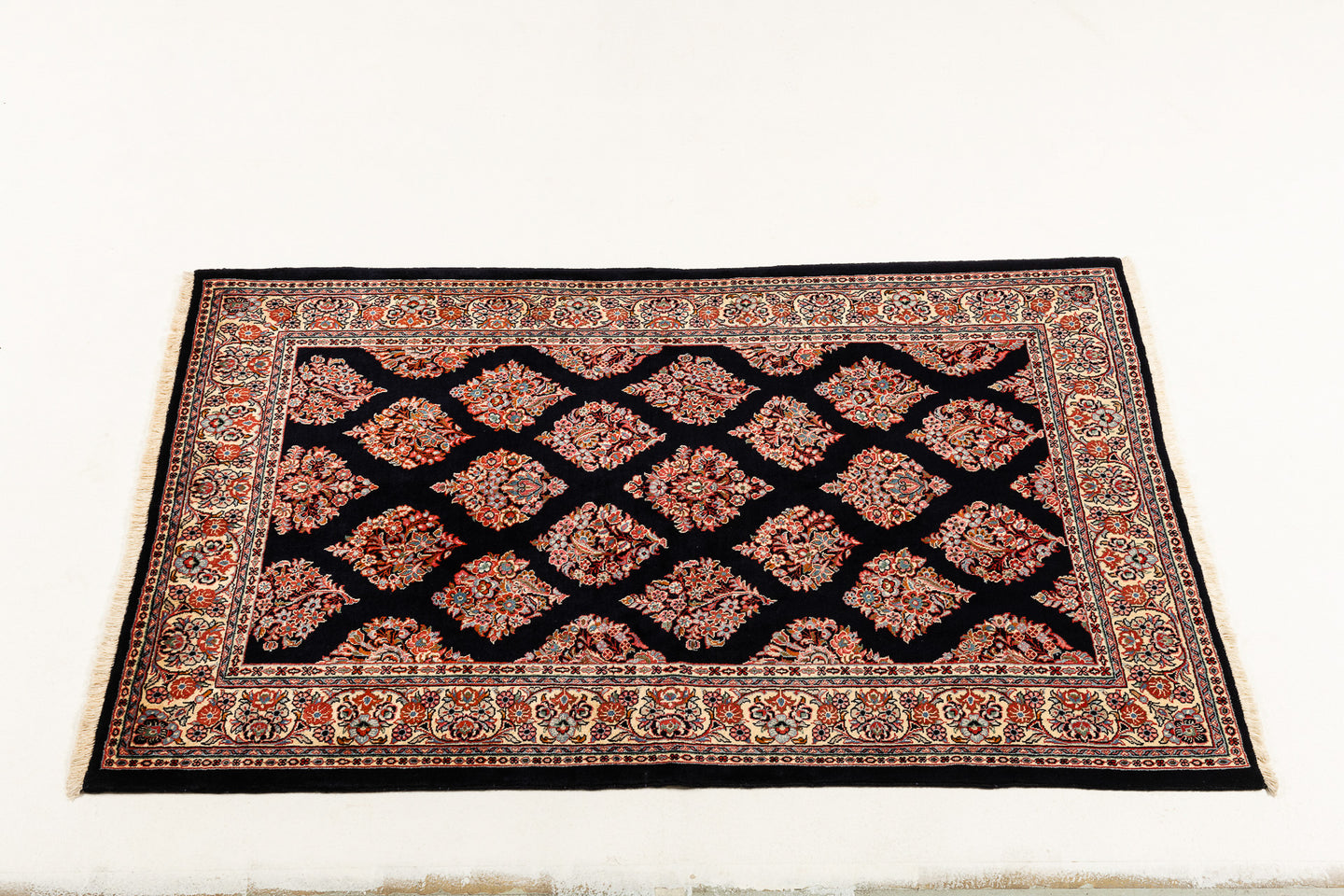 Authentic original hand knotted carpet 207x131 CM