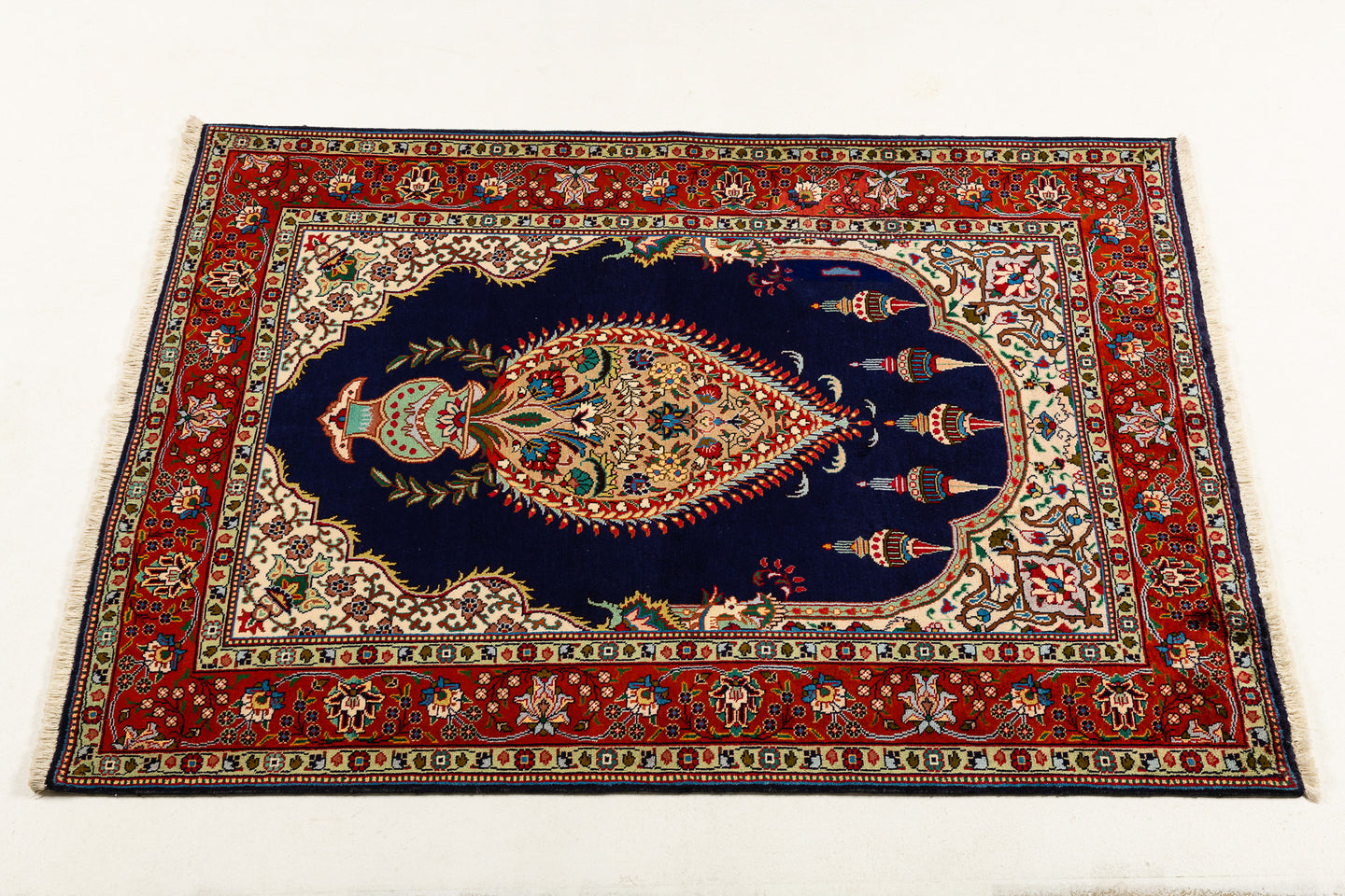 Authentic original hand knotted carpet 190x145 CM
