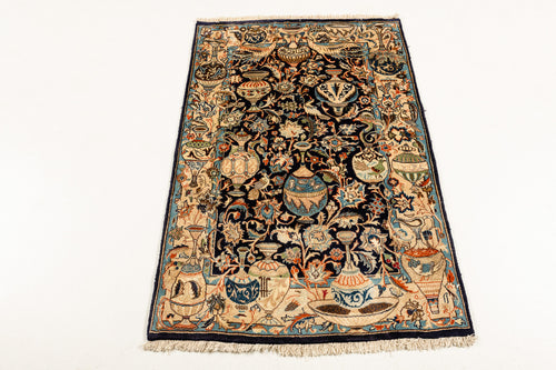 Authentic original hand knotted carpet 146x100 CM