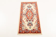 Load image into Gallery viewer, Authentic original hand knotted carpet 129x71 CM
