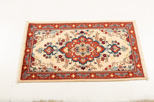 Authentic original hand knotted carpet 129x71 CM