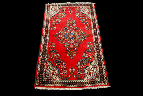 Authentic original hand knotted carpet 130x68 CM