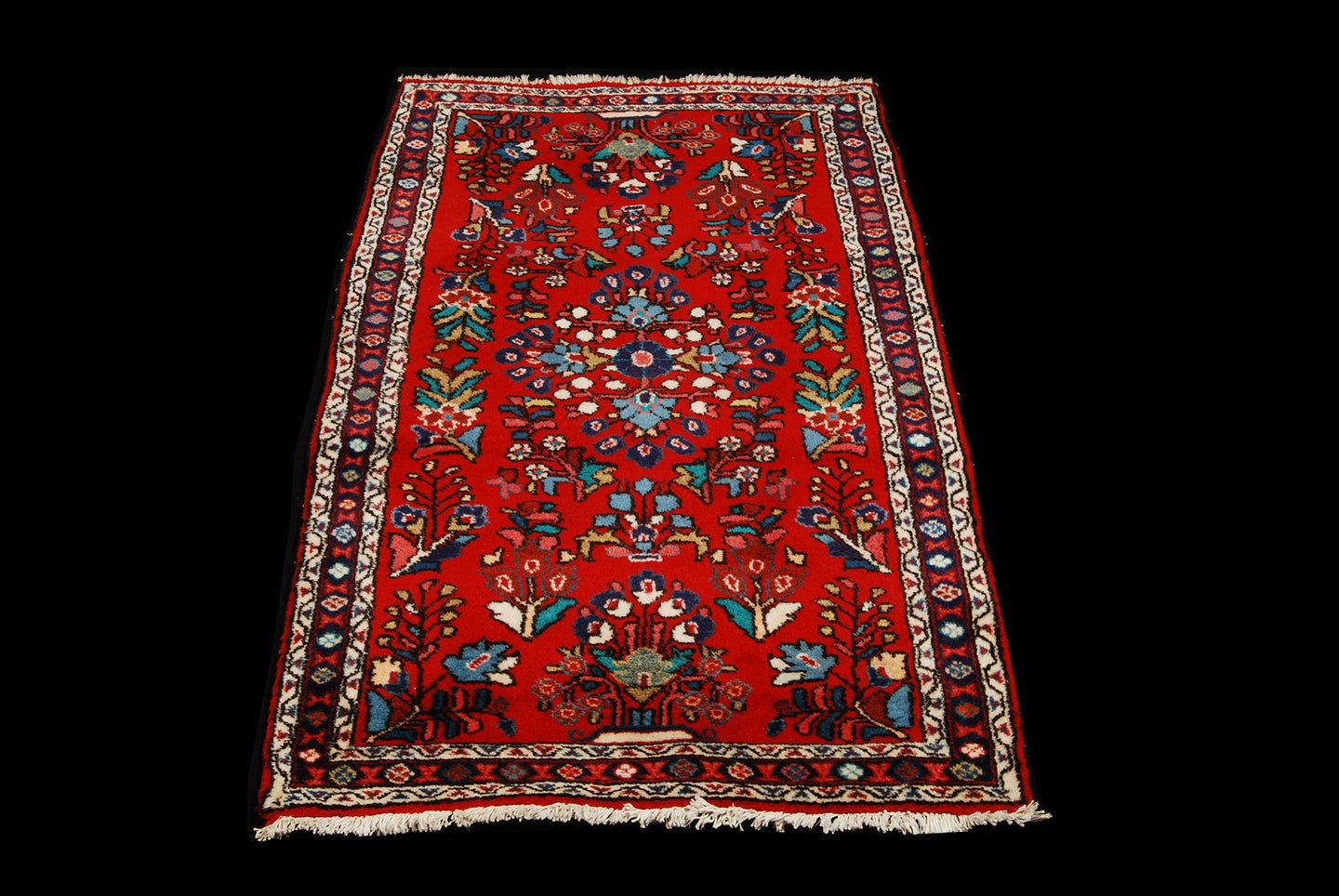 Authentic original hand knotted carpet 125x67 CM