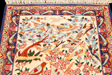 Load image into Gallery viewer, Authentic original hand knotted carpet 60x45 CM 80% Wool 20% Silk
