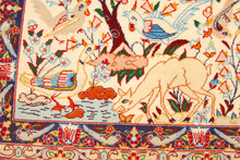 Load image into Gallery viewer, Authentic original hand knotted carpet 60x45 CM 80% Wool 20% Silk
