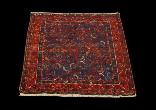 124X110 CM Authentic original hand knotted carpet 