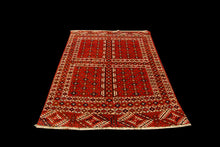 Carica l&#39;immagine nel visualizzatore di Gallery, Hand made Antique Tekke / tomut / Bukara / Bukhara Carpets CM 193x135
