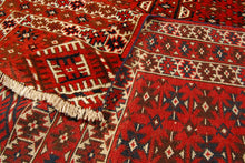 Carica l&#39;immagine nel visualizzatore di Gallery, Hand made Antique Tekke / tomut / Bukara / Bukhara Carpets CM 193x135
