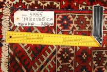 Carica l&#39;immagine nel visualizzatore di Gallery, Hand made Antique Tekke / tomut / Bukara / Bukhara Carpets CM 193x135
