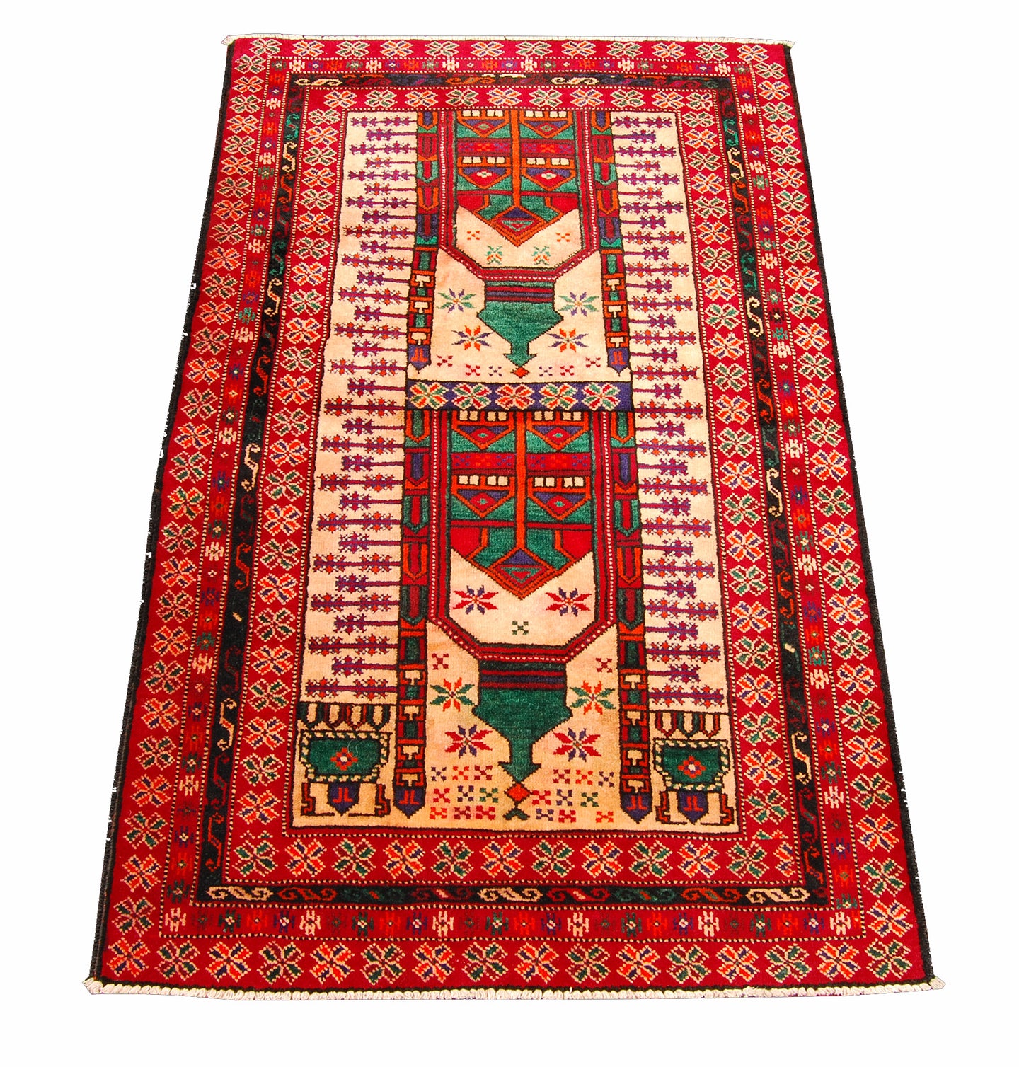 Genuine, Original Pure Wool Rug Rustic Handmad Carpet CM 130x82